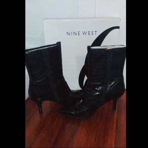 Nine West Black Ankle Boots With Heel
